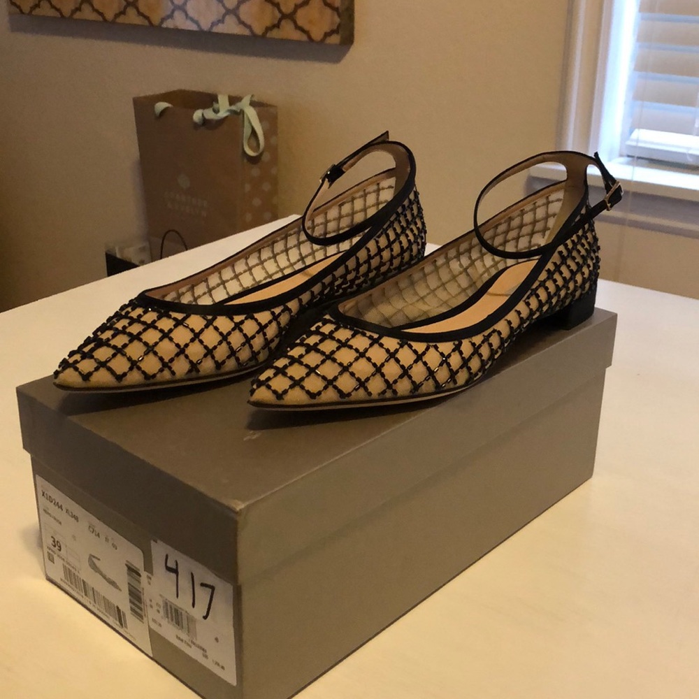 New Giorgio Armani mesh/bead flats 39